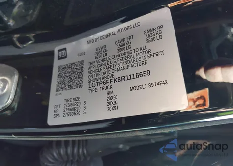 2024 GMC Canyon 4Wd Denali z USA, uszkodzony, nr VIN 1GTP6FEK8R1116659